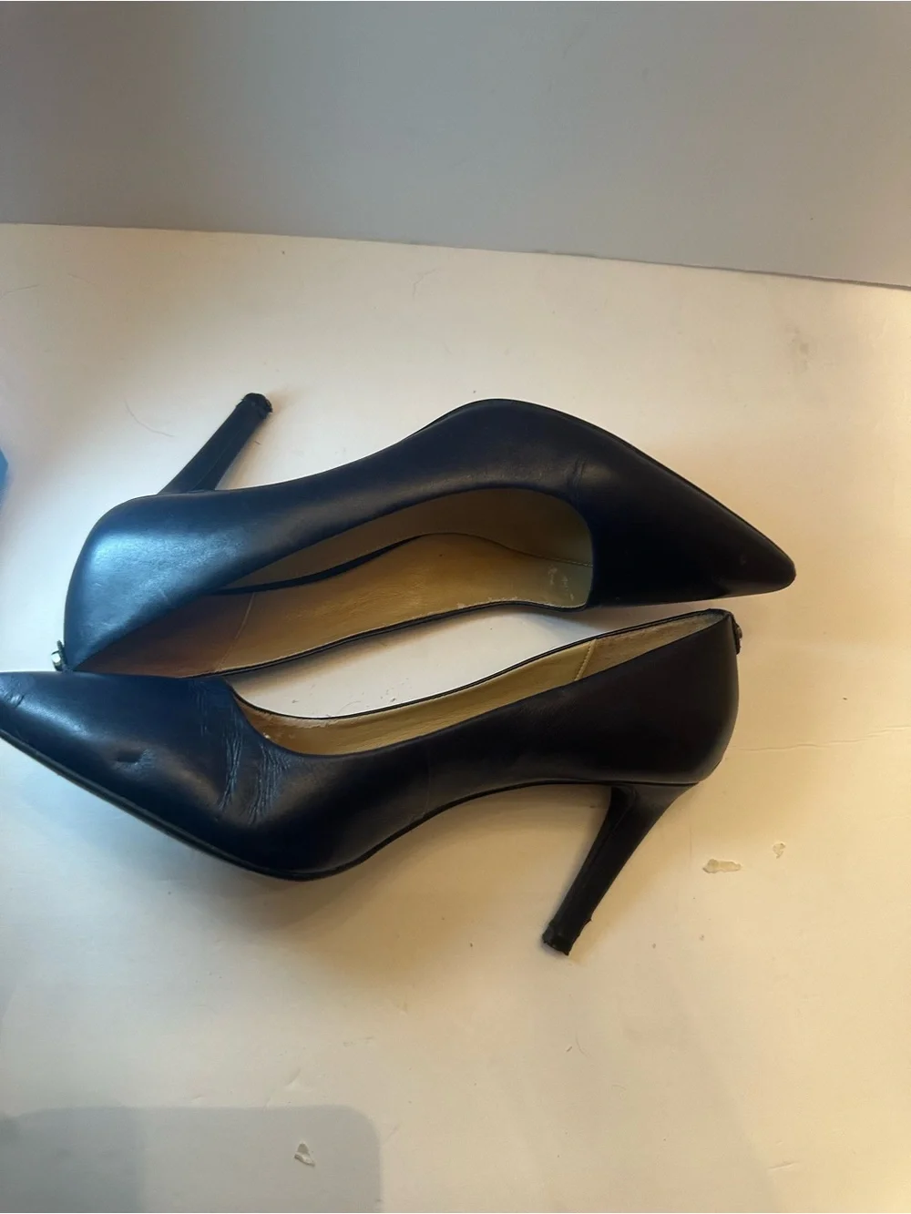 Michael Kors Black Leather Pointed-Toe Pumps